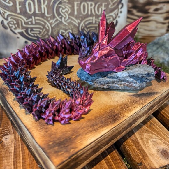 Crystal Dragon Flexible Articulated Fidget Toy 3D Printed - Picture 9 of 13